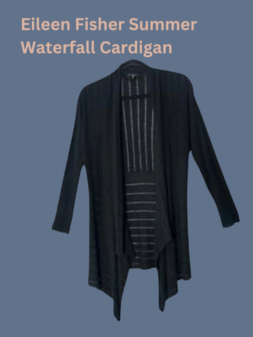 Eileen Fisher Black Summer Waterfall Cardigan Size M